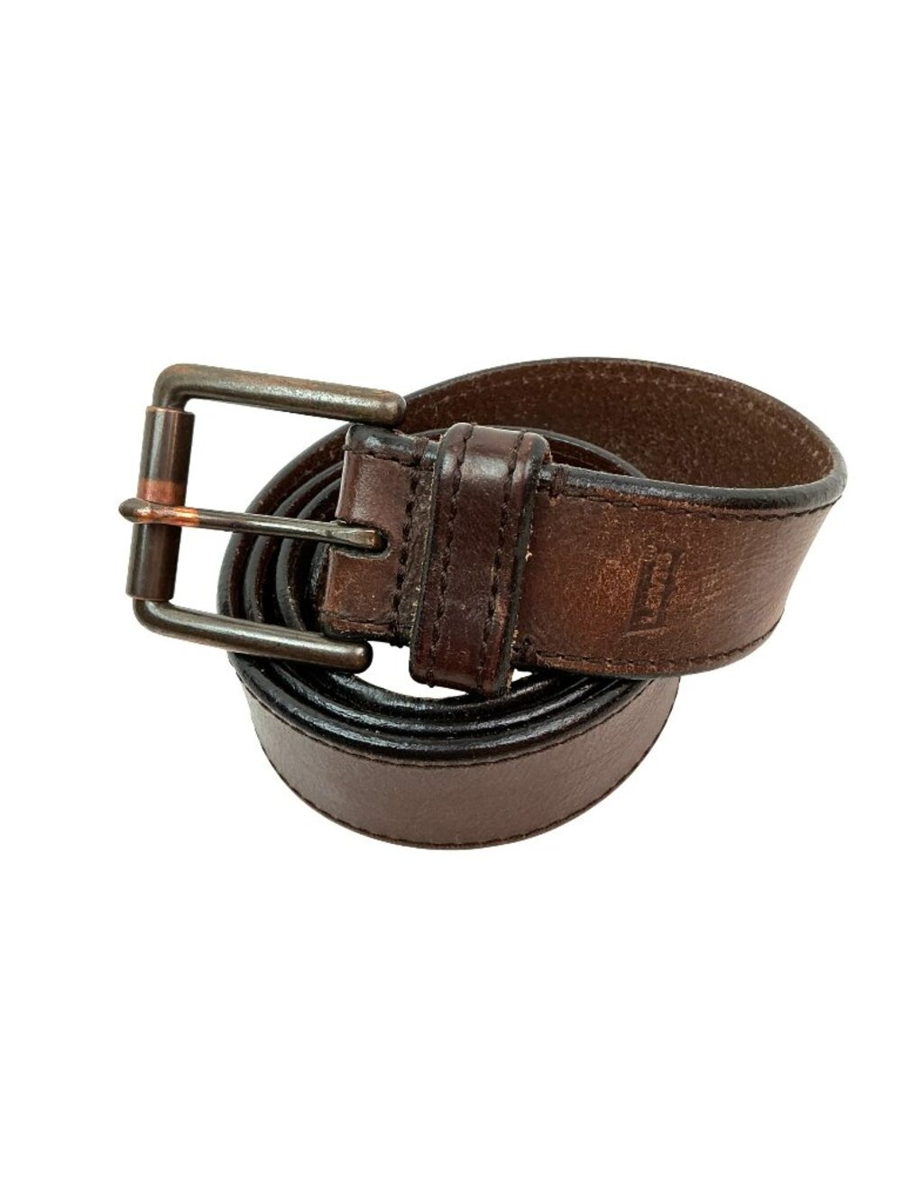 Vintage Levis Leather Work Belt Mens 34 Brown Distressed Look Classic Design